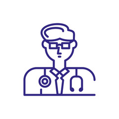 medical doctor icon, line detail style