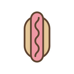 Isolated hot dog food line and fill style icon vector design