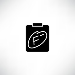 fail grade result, exam or academic result icon vector