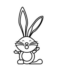 Fototapeta na wymiar cute rabbit easter animal character