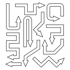 line arrow signs collection on white background vector