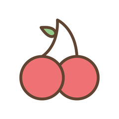 Isolated cherry fruit line and fill style icon vector design