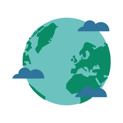 world planet earth with clouds