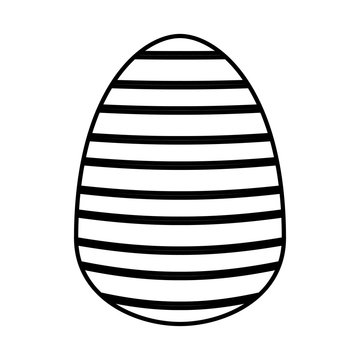 easter egg painted with stripes flat style