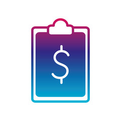 Isolated dollar document gradient line style icon vector design