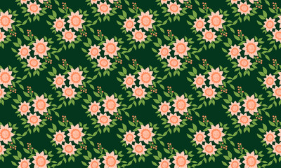 Modern floral pattern background wallpaper for spring with leaf and flower design.