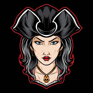 Female Pirate Vector And Logo