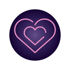 heart symbol, neon style icon
