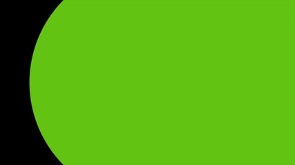 Circle transition animation. Green circle to black background motion. Opening footage video.