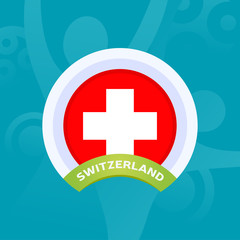 Obraz premium Switzerland vector flag. European football 2020 tournament final stage. Official championship colors and style