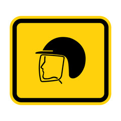 Wear Safety Helmet Symbol Isolate On White Background,Vector Illustration EPS.10