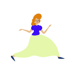 Cheerful dancing women. vector. flat illustration of young girl dance with smile face