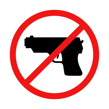 Vector No Gun or Pistol Illustration Sign