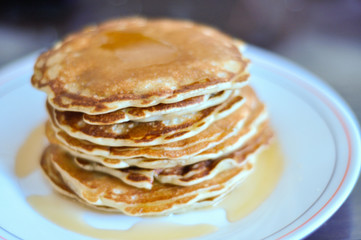Pile of Fresh Pancakes on Plate