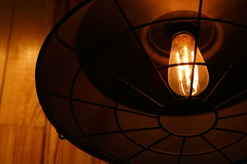warm light Incandescent bulb interior decoration design of vintage style