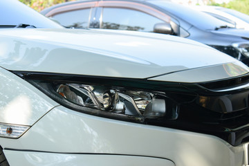 Obraz na płótnie Canvas modern headlight projector and led daylight of sport car