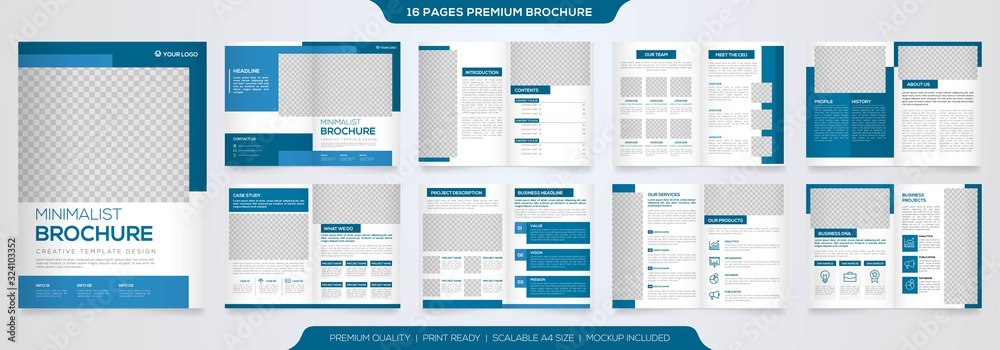 Wall mural minimalist brochure template with modern concept and minimalist layout use for business profile and 