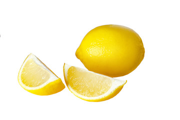 Ripe lemon on a white background