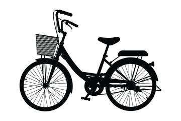 Female bike silhouette vector illustration
