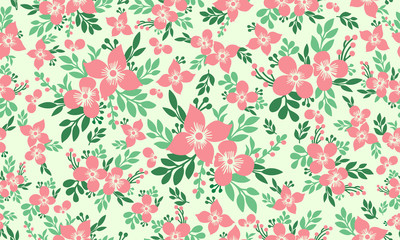 Elegant pattern background for spring floral, with leaf and floral decor.