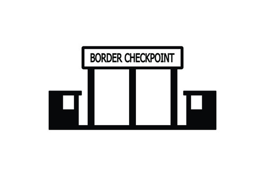 Border Checkpoint Icon Vector