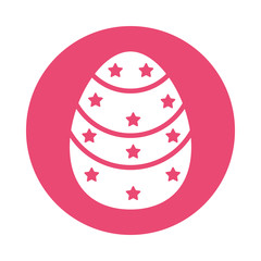 easter egg painted with stars block style