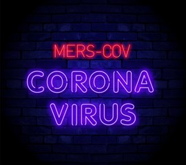 Corona virus icon vector neon style healthcare and medicine concept for graphic design, logo, web site, social media, mobile app, ui illustration