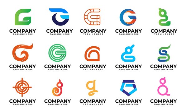 Set of initial letters G logo design vector inspiration
