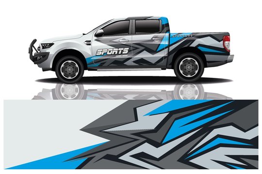 truck car decal wrap design vector