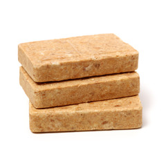 Compressed biscuit food  on white background