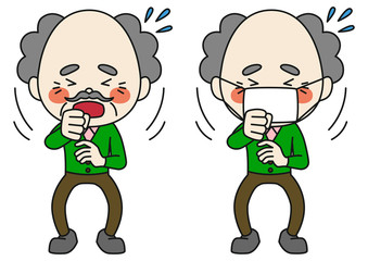 咳き込む人・おじいさん