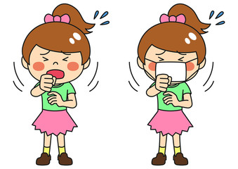 咳き込む人・女の子