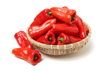 Fresh red pepper on white background