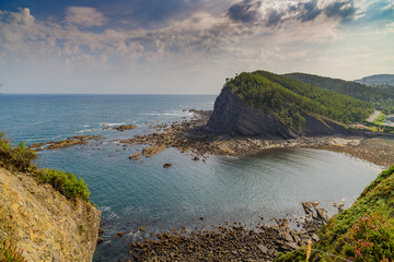 A magnificent view of the coast in the village of Armintza. Basque Country. Northern spain