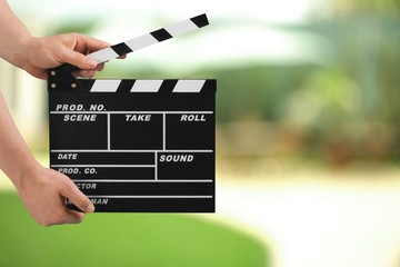 Clapperboard.