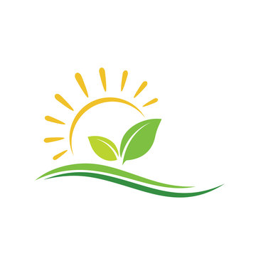 Farm Logo, Green Logo, Landscape Logo Vector