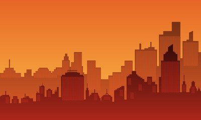 Fototapeta premium City modern building in the afternoon with sunset