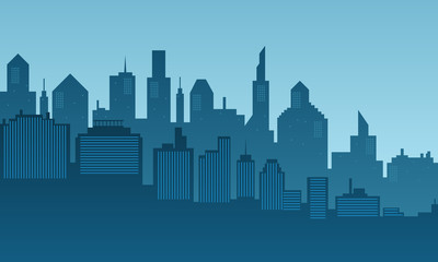 Obraz premium City building modern skyscraper with blue and bright sky