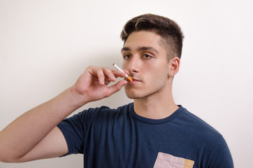 Young man with cigarette