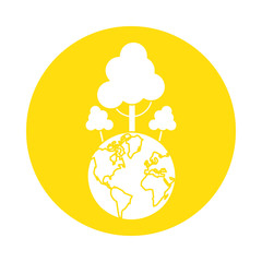 world planet earth with trees forest