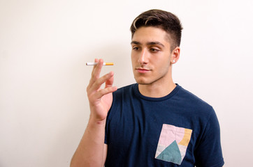 Young man with cigarette