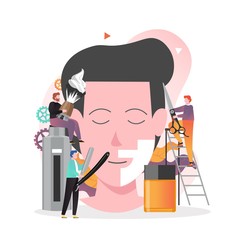 Barbershop vector concept for web banner, website page