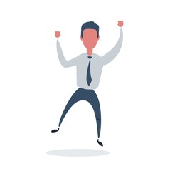 Happy and proud businessman. Business compliment concept. . Vector flat design illustration.