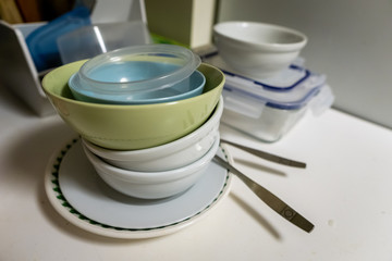Dishes and bowls in kitchen