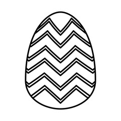 easter egg painted with geometric lines flat style