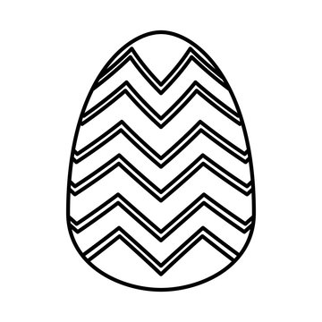 easter egg painted with geometric lines flat style