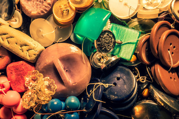 abstract sewing buttons and beads background