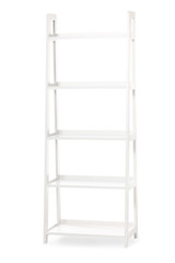 Empty shelving unit on white background