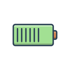 Color illustration icon for battery 