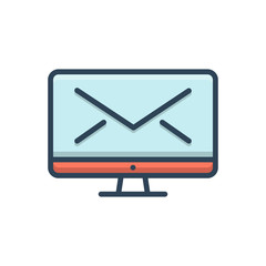 Color illustration icon for mailing 